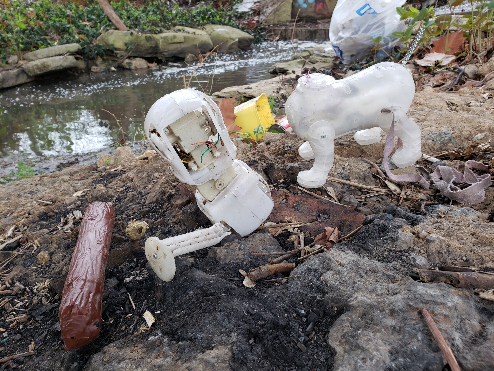 Broken plastic toys found by volunteers