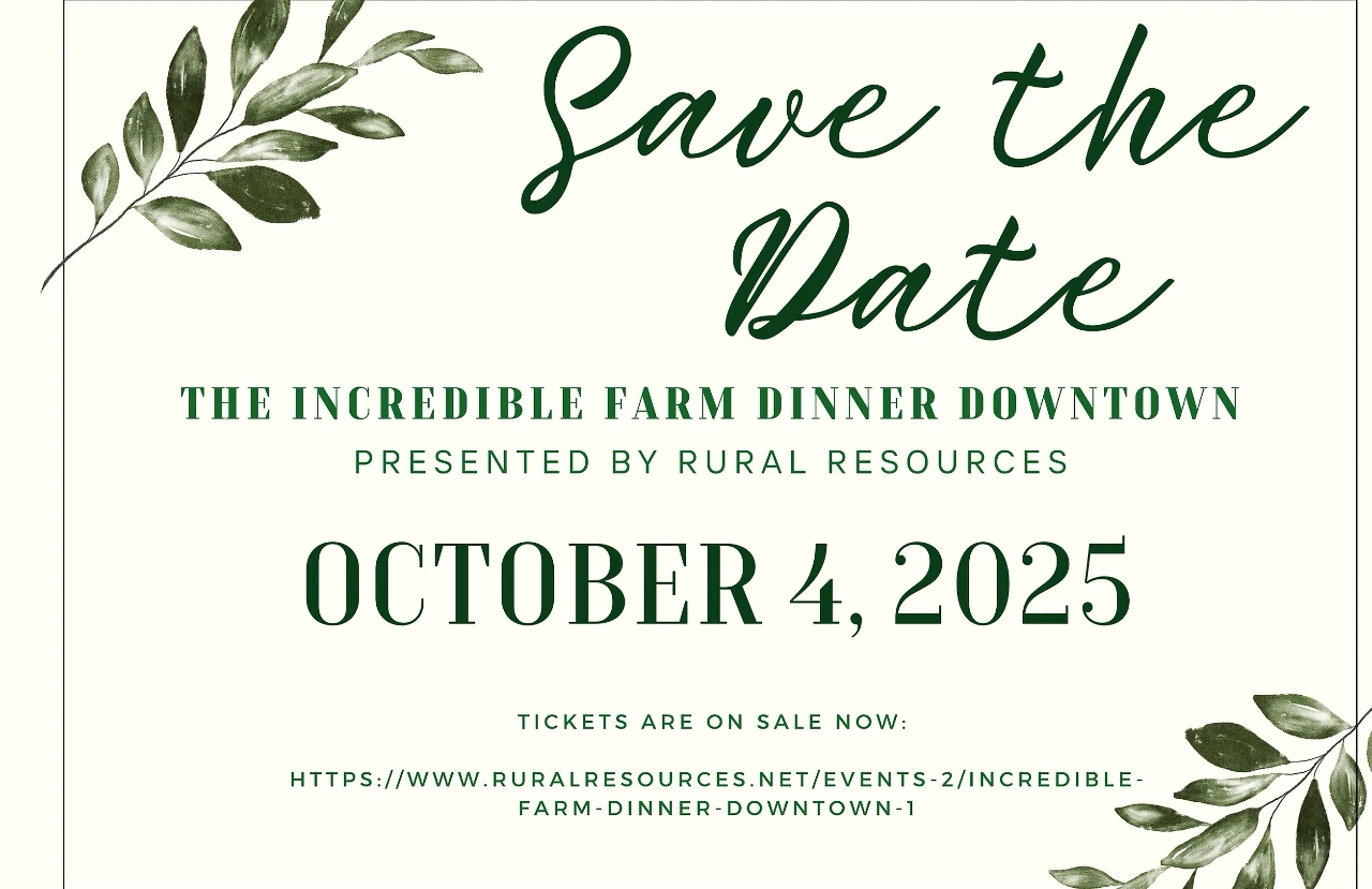 Invitation to Incredible Farm Dinner Downtown 2025