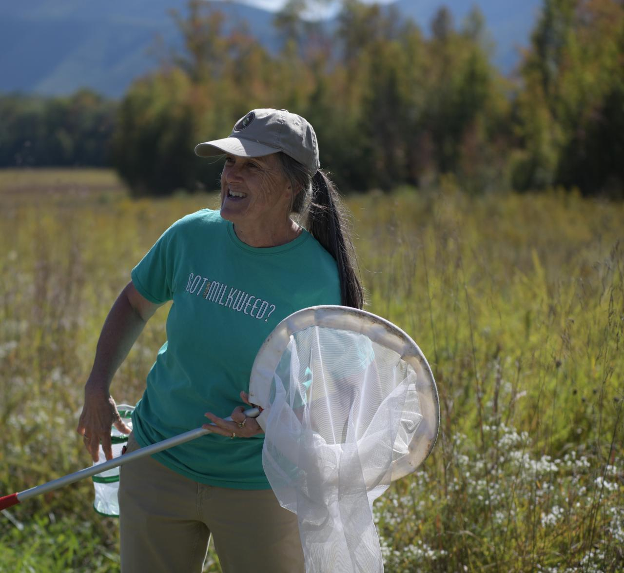 Wanda DeWard with butterly net